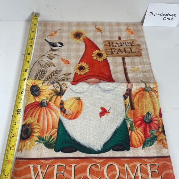 NEW Harvest Wishes Fall Garden Flag,Pumpkin Kisses Garden flag, Happy fall … - Picture 5 of 5